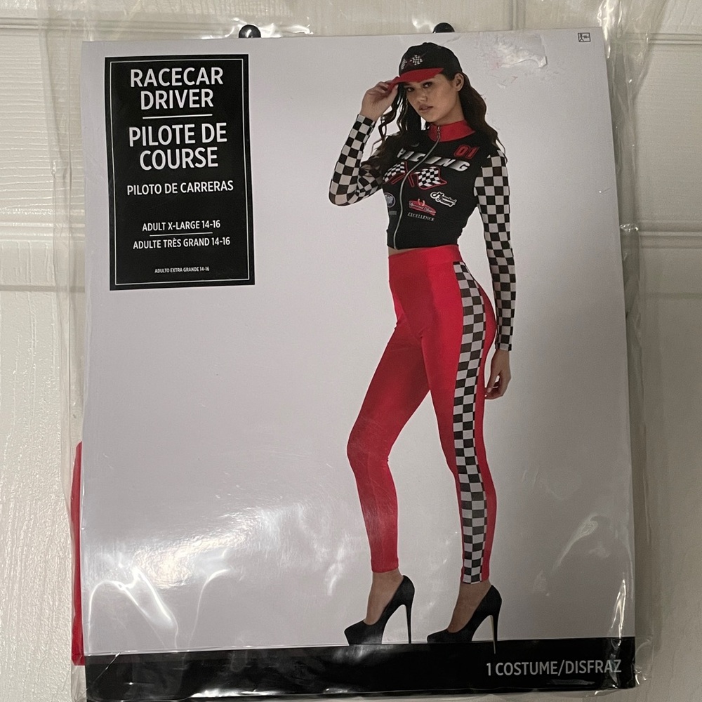 Racecar Driver Halloween Costume Jacket Leggings & Hat Amscan NEW
